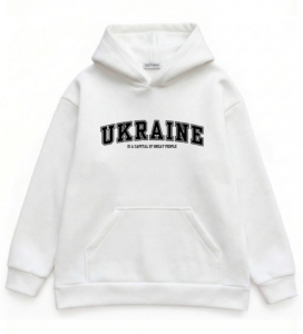 Oversize худі з принтом “Ukraine is a capital of great people”