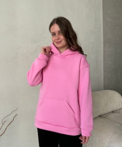 Худі оversize рожевий без принту