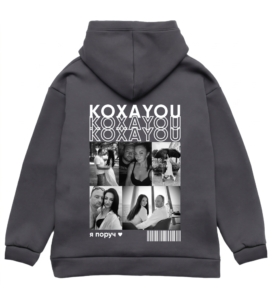 Oversize худі з фото колажем на спині "KOXAYOU"