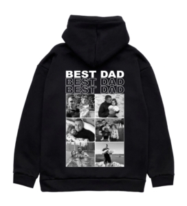 Oversize худі з колажем фото "BEST DAD"