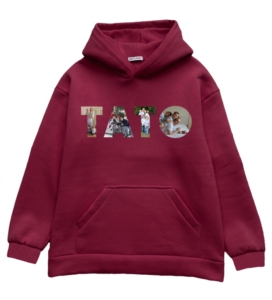 Oversize худі з принтом "ТАТО з 4 фото"